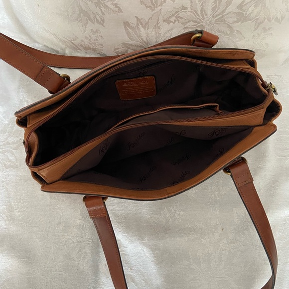 Vintage Fossil Leather Patchwork Shoulder Bag - Picture 8 of 11